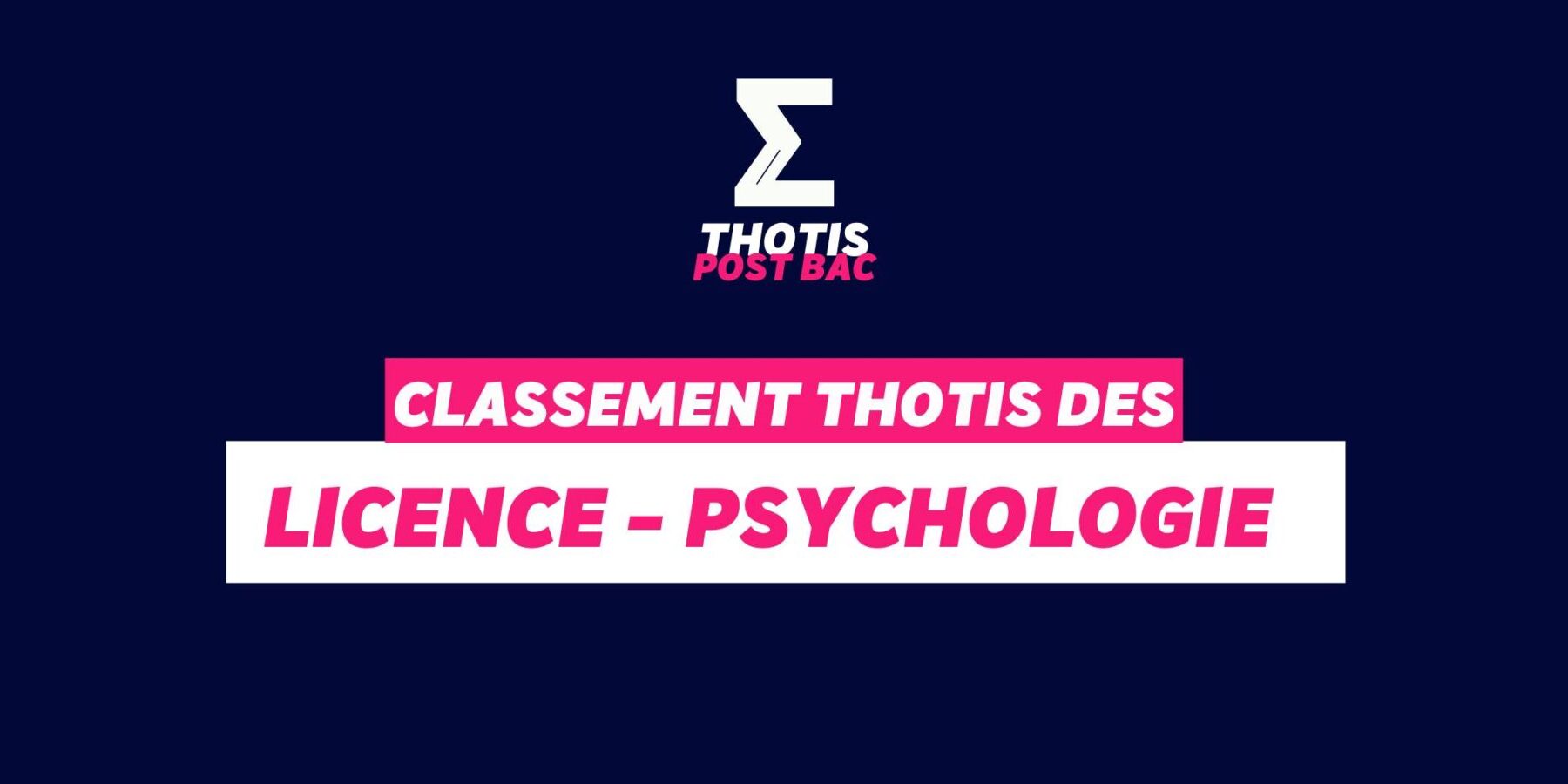 Classement Thotis - Licence Psychologie