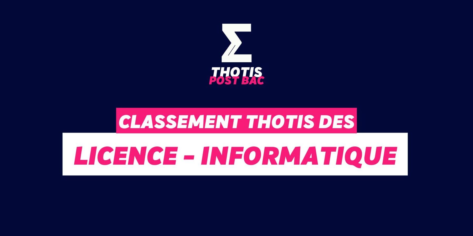 Classement Thotis - licence informatique