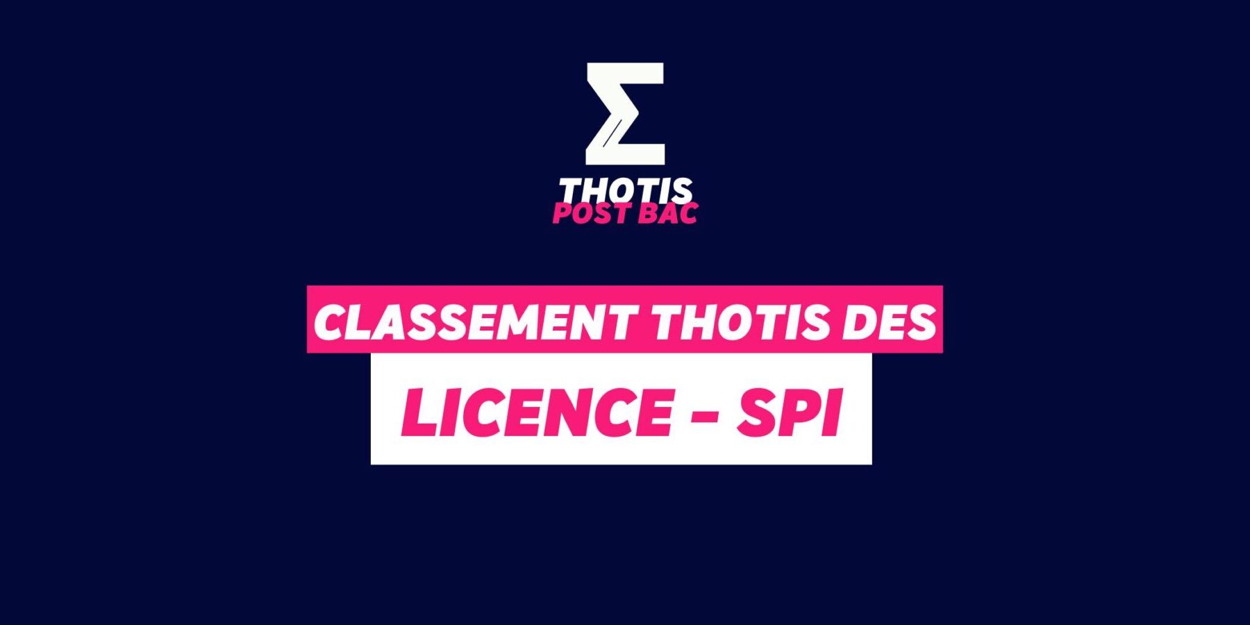 Classement Thotis - Licences SPI