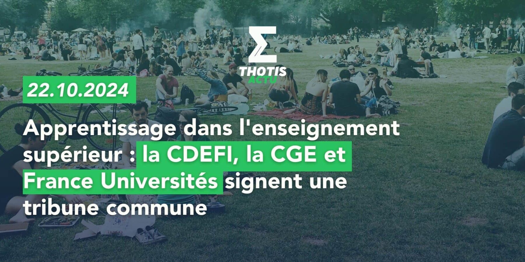 APPRENTISSAGE CGE, CDEFI ET France Universités