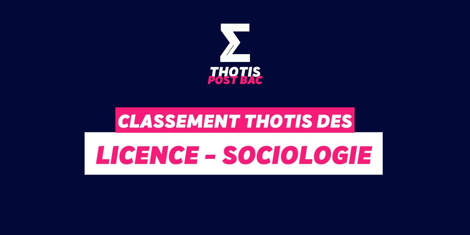 Classement Thotis - Licence Sociologie