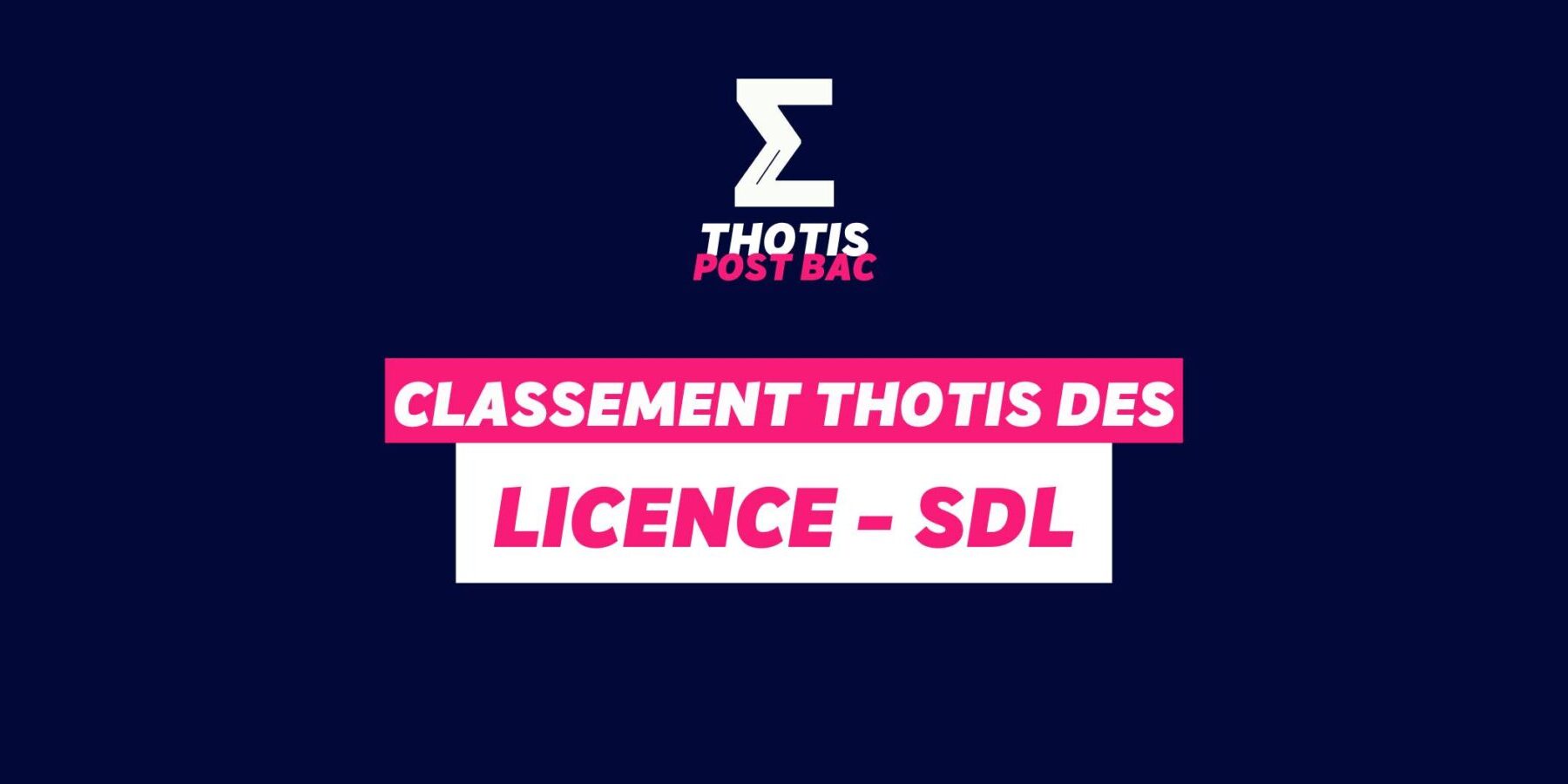 Classement Thotis - Licence Sciences du langage