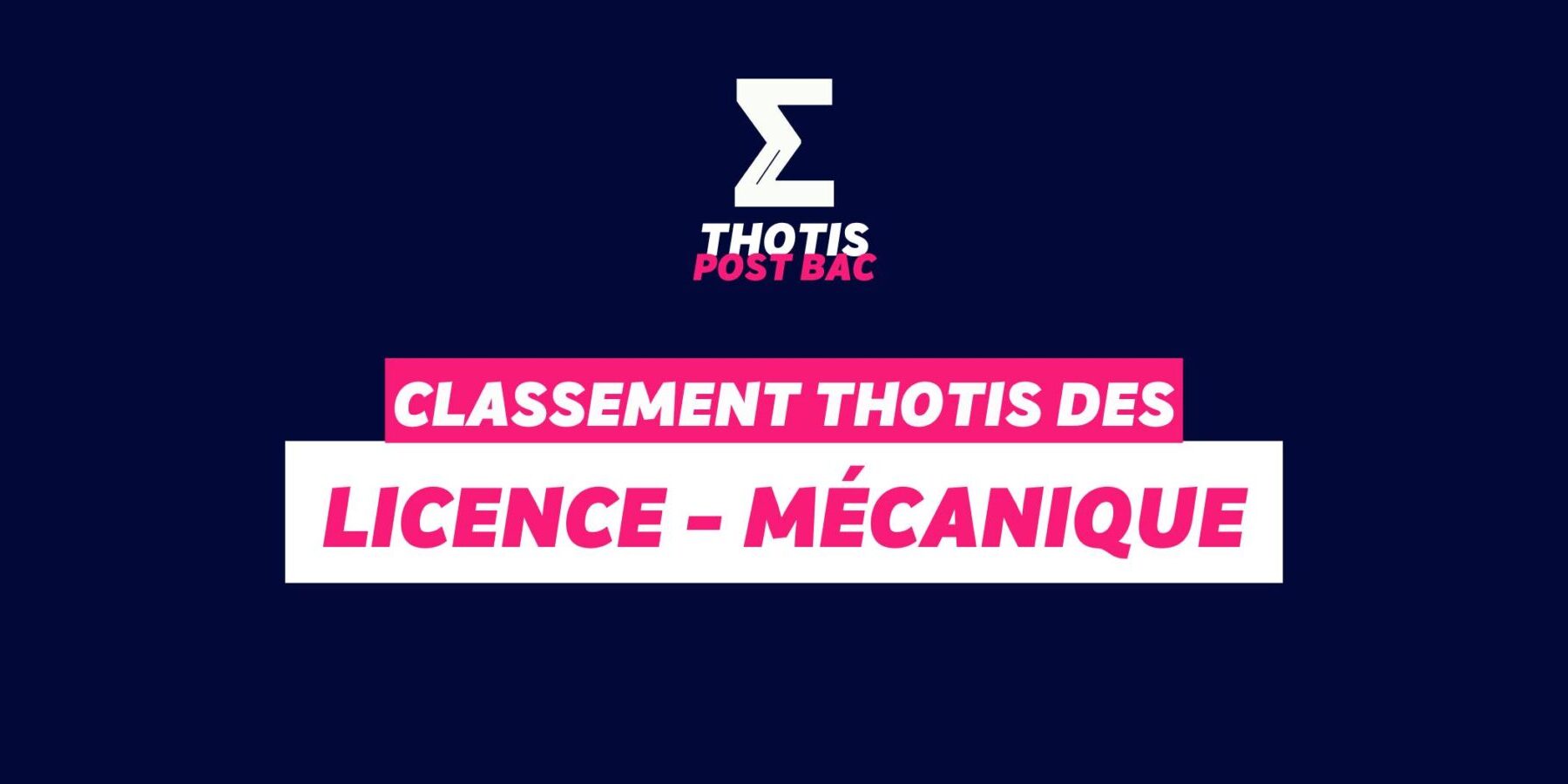 Classement Thotis - Licence Mécanique