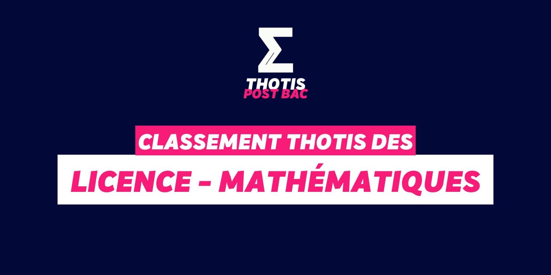 Classement Thotis - Licence Mathématiques