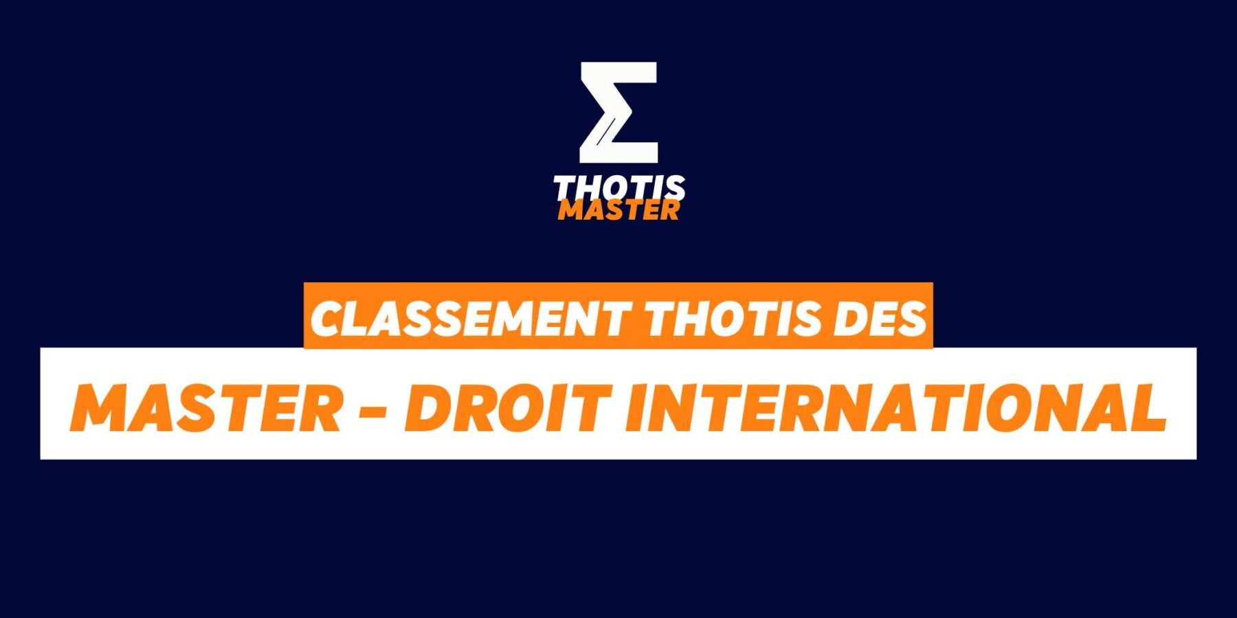 Classement Master Droit International