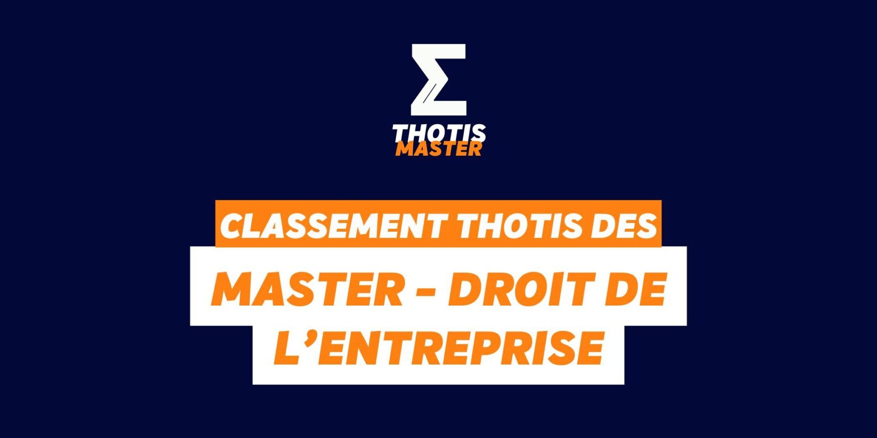 Classement Master Droit de l'entreprise