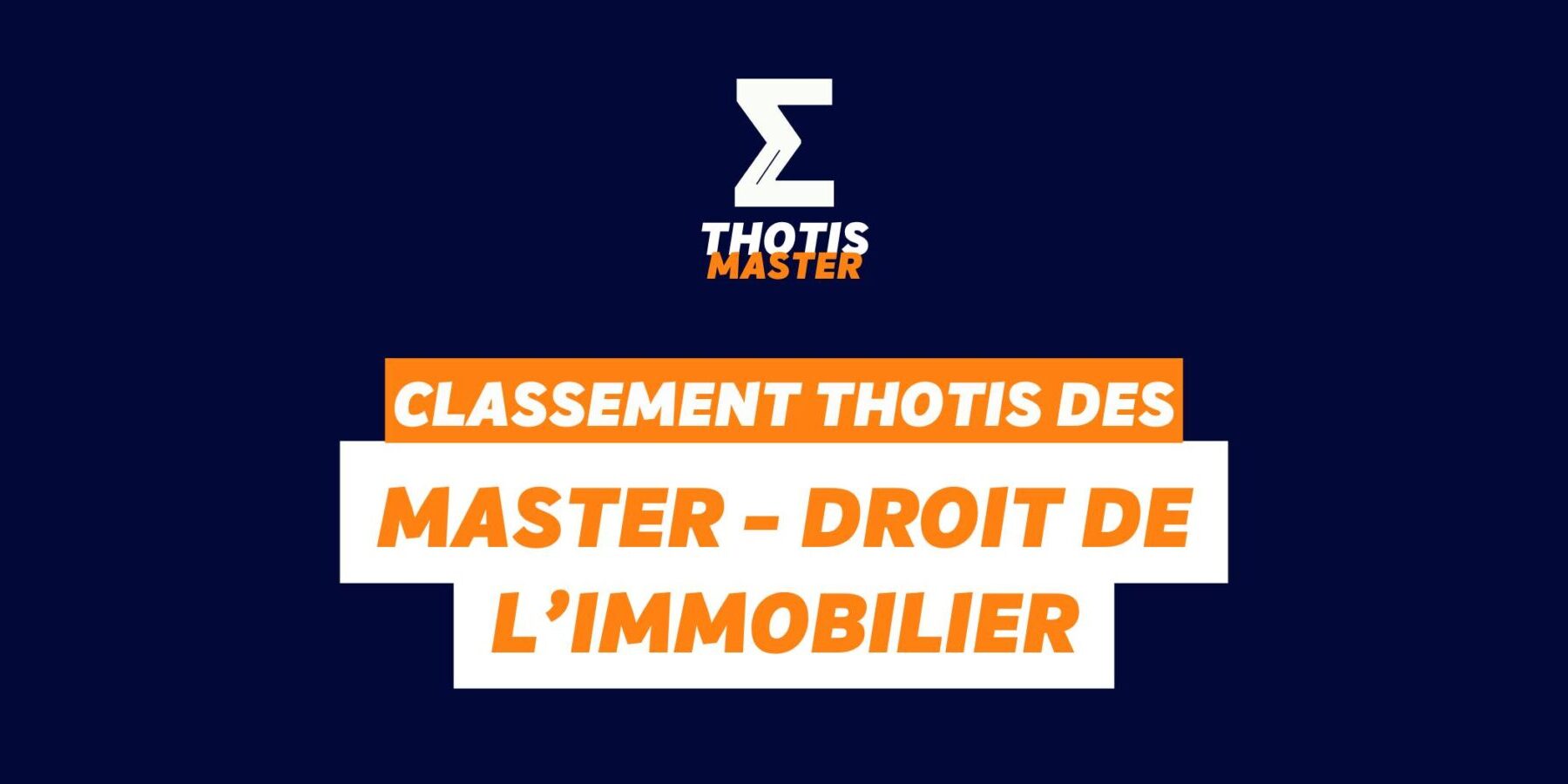 Classement Master Droit de l'immobilier