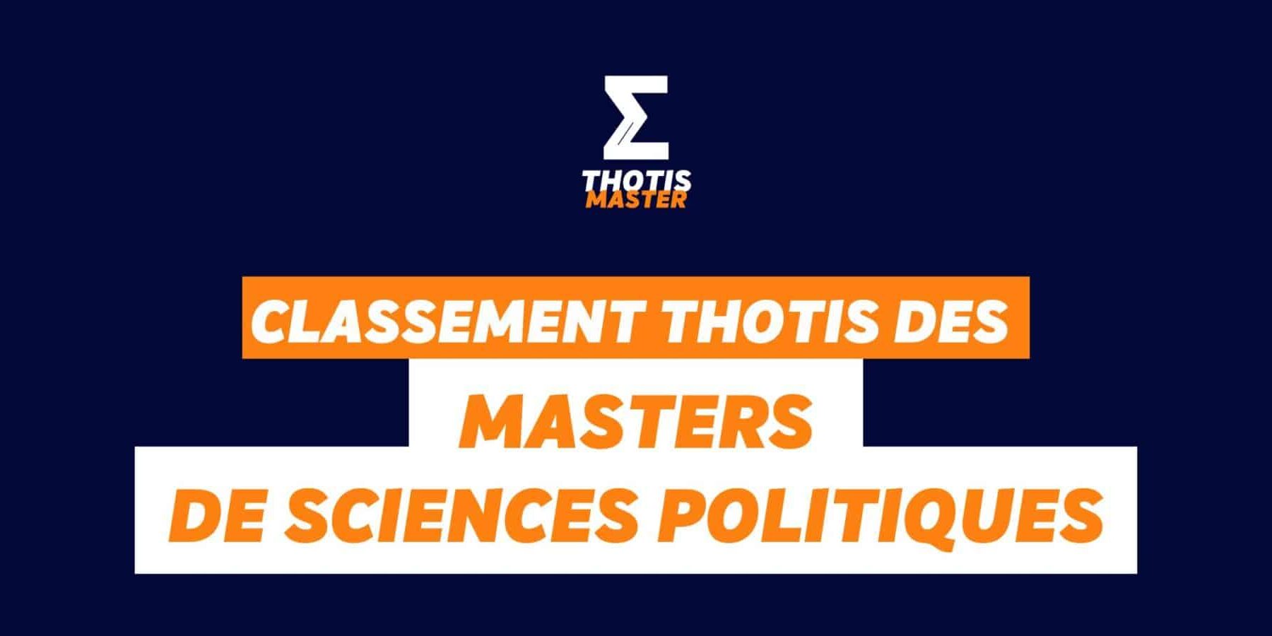 Master sciences politiques Classement