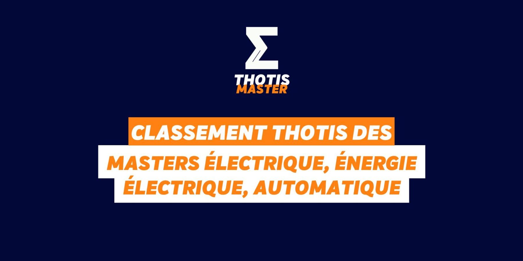Classement MASTER électrique, énergie électrique, automatique