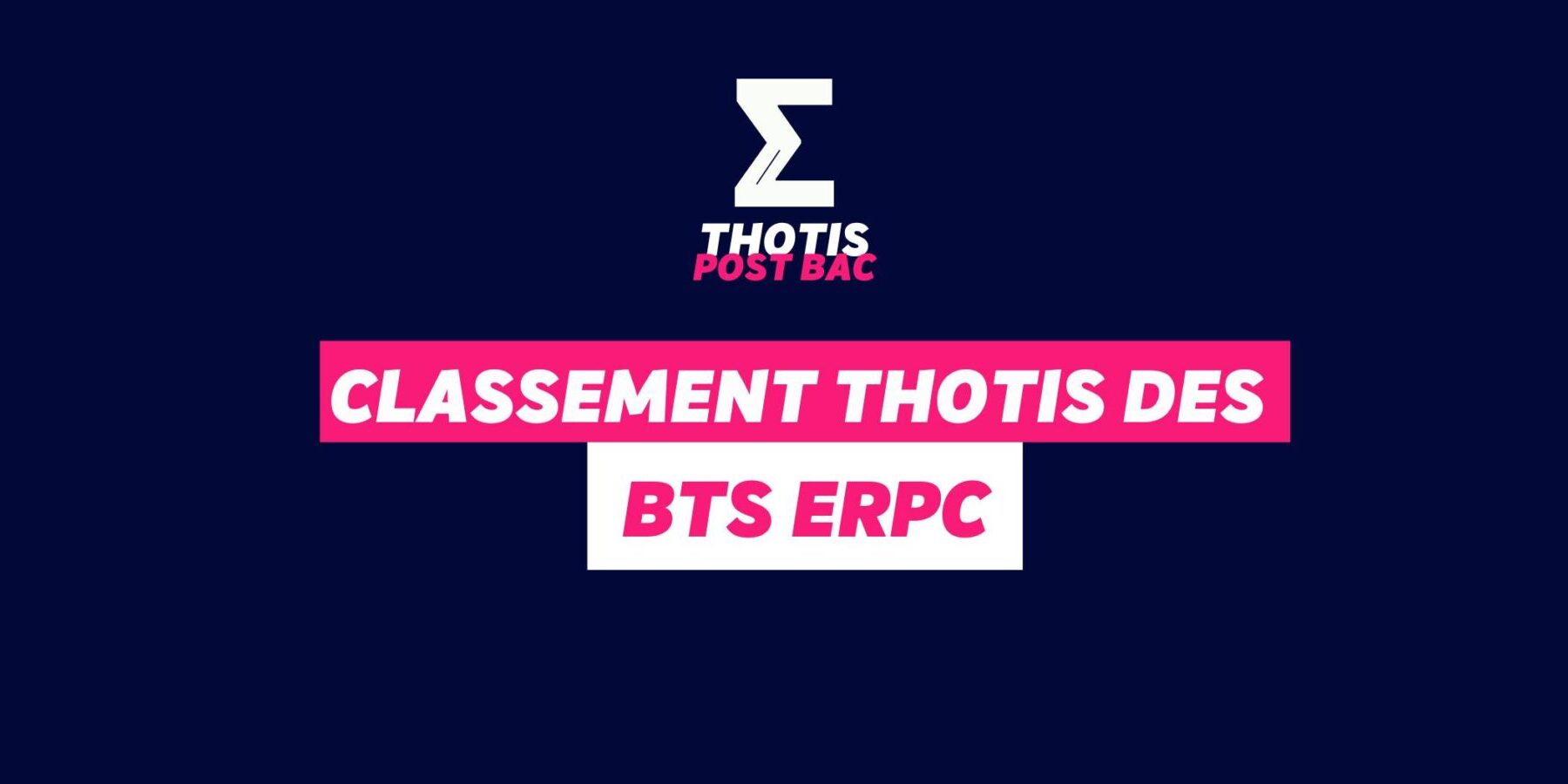 Classement Thotis - BTS ERPC