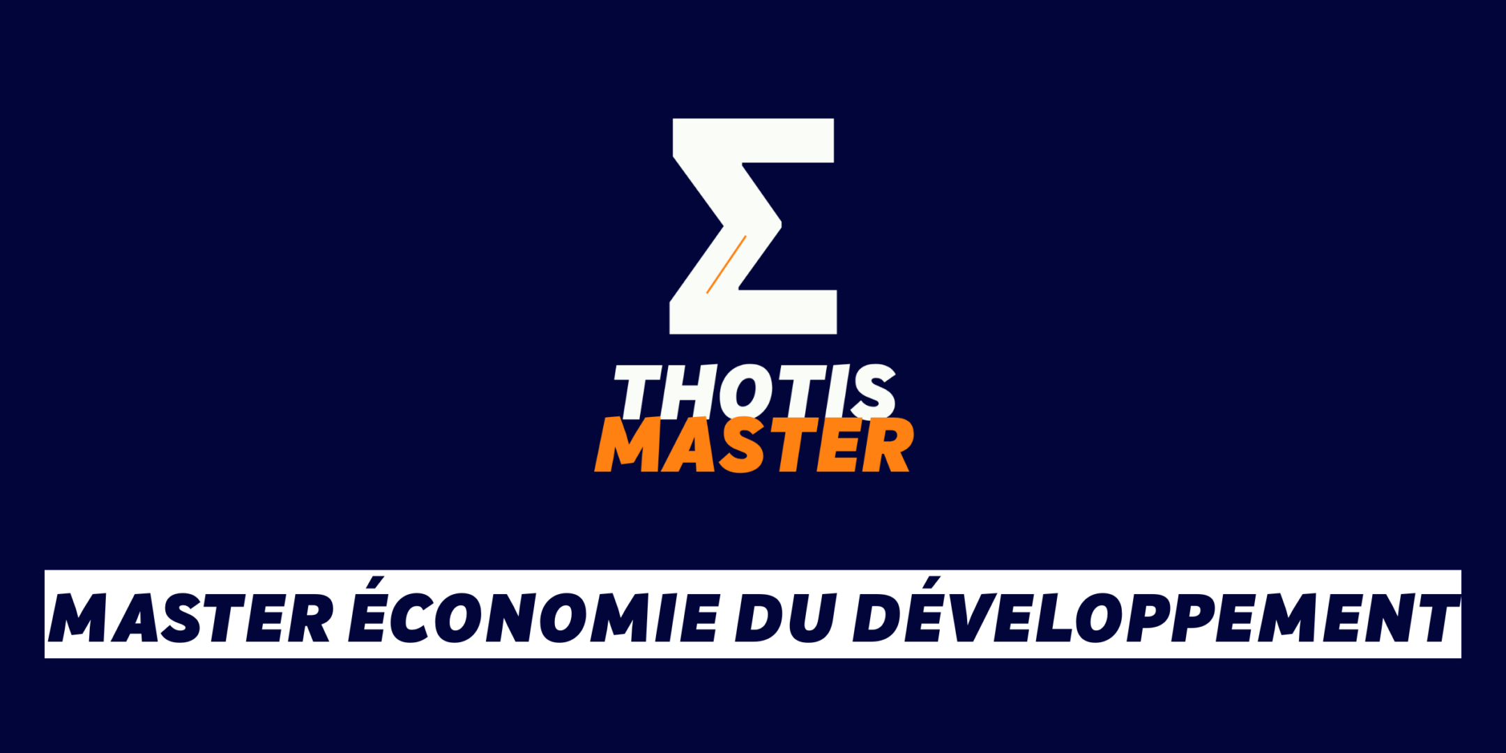 Master Économie du développement