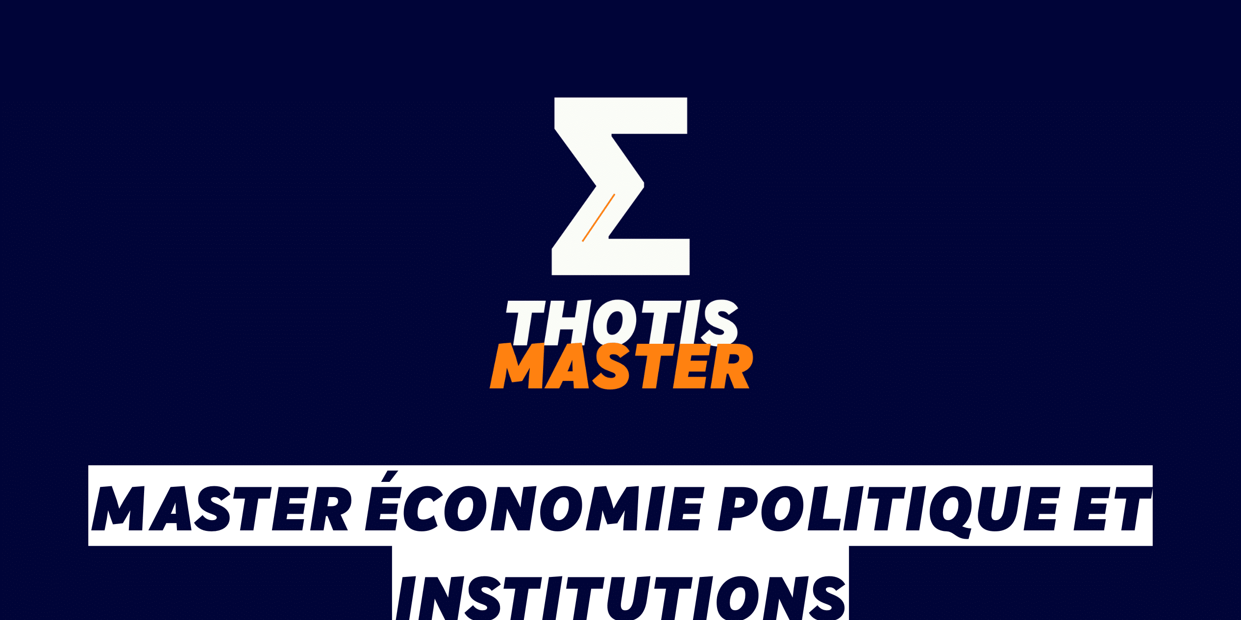 Master Économie politique et institutions